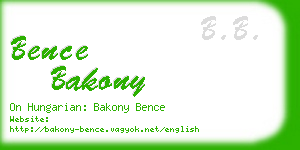 bence bakony business card